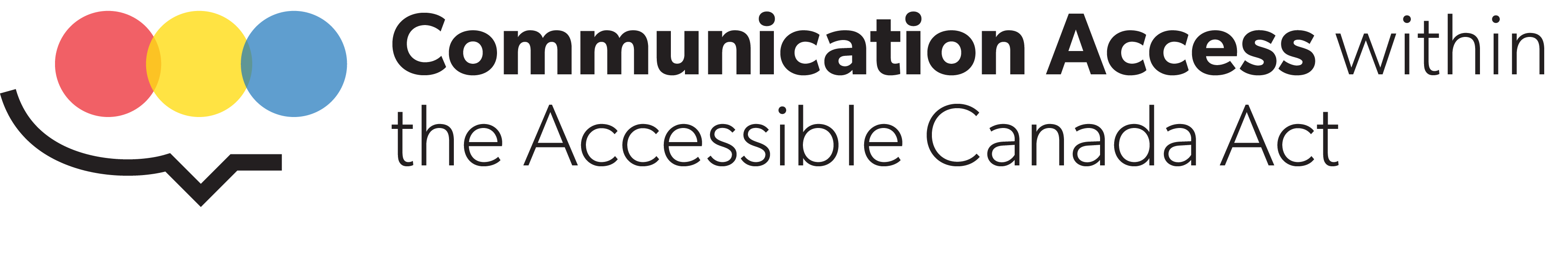 Communication Access within the Accessible Canada Act logo